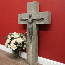 Load image into Gallery viewer, On hold 27.09.24 Bluestone Cross or Crucifix with Bronze Statue of Jesus. B12119
