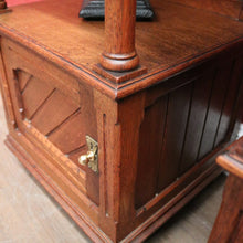 Load image into Gallery viewer, Antique French Oak and Marble Bedside Tables or Cupboards, Lamp side Tables. B12113
