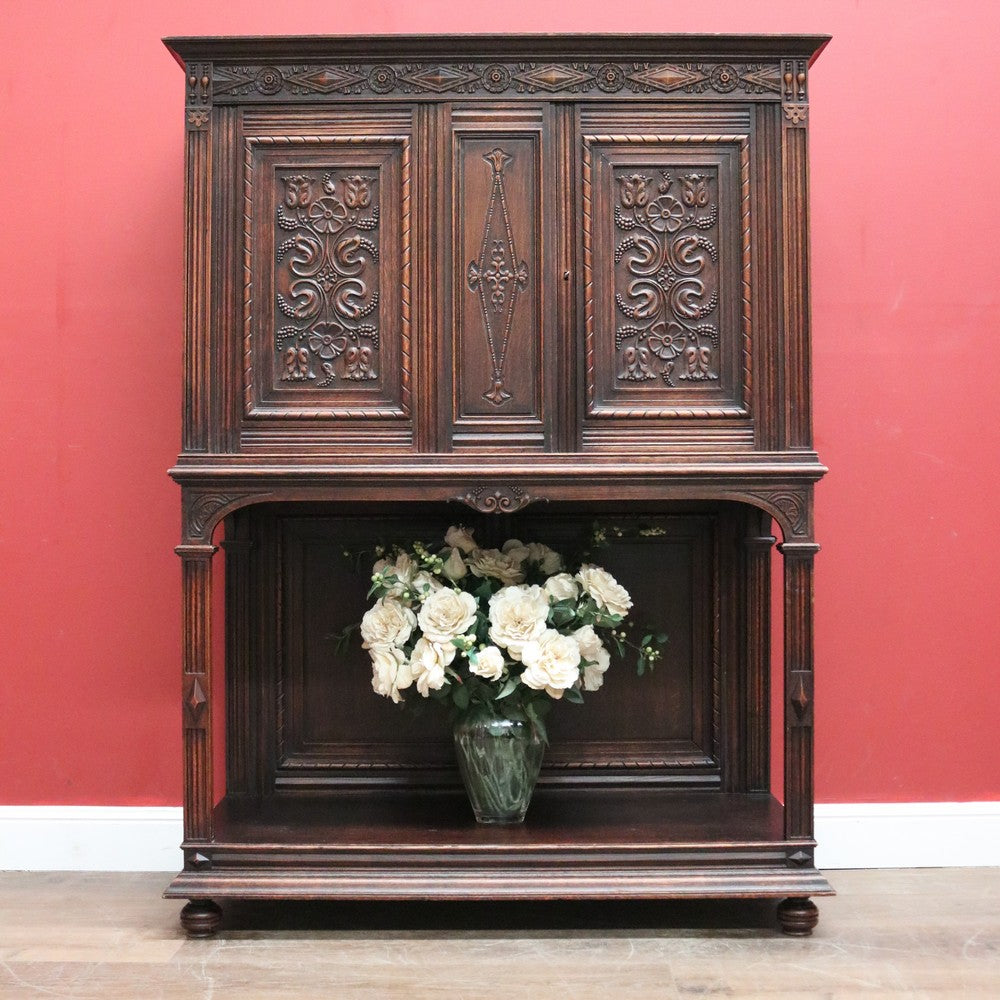 Antique French Wine Cabinet, Gothic Sacrament Cabinet, Alcohol Storage Cupboard. B11466