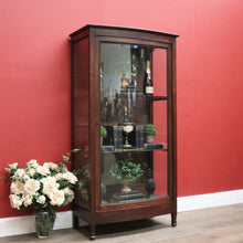 Load image into Gallery viewer, Antique French Oak and Curved Glass Door China Cabinet or Display Cupboard. B12095
