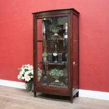 Load image into Gallery viewer, Antique French Oak and Curved Glass Door China Cabinet or Display Cupboard. B12095
