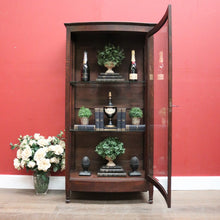 Load image into Gallery viewer, Antique French Oak and Curved Glass Door China Cabinet or Display Cupboard. B12095
