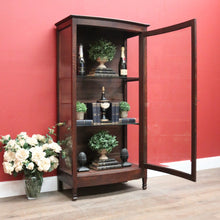 Load image into Gallery viewer, Antique French Oak and Curved Glass Door China Cabinet or Display Cupboard. B12095
