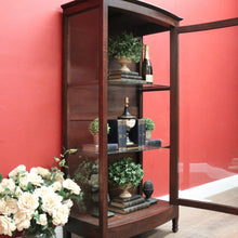 Load image into Gallery viewer, Antique French Oak and Curved Glass Door China Cabinet or Display Cupboard. B12095
