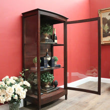 Load image into Gallery viewer, Antique French Oak and Curved Glass Door China Cabinet or Display Cupboard. B12095
