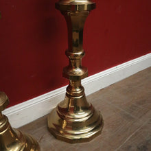 Load image into Gallery viewer, x SOLD Pair of Antique French Gothic Church Brass Gothic Candlestick Holders. B12109
