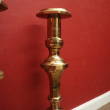 Load image into Gallery viewer, x SOLD Pair of Antique French Gothic Church Brass Gothic Candlestick Holders. B12109
