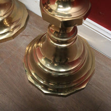 Load image into Gallery viewer, x SOLD Pair of Antique French Gothic Church Brass Gothic Candlestick Holders. B12109
