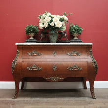 Load image into Gallery viewer, Antique French Walnut and Marble Chest of Drawers or Hall Way Cabinet, Gilt Brass Mounts and Handles. B12087
