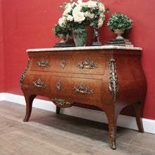 Load image into Gallery viewer, Antique French Walnut and Marble Chest of Drawers or Hall Way Cabinet, Gilt Brass Mounts and Handles. B12087
