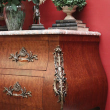 Load image into Gallery viewer, Antique French Walnut and Marble Chest of Drawers or Hall Way Cabinet, Gilt Brass Mounts and Handles. B12087
