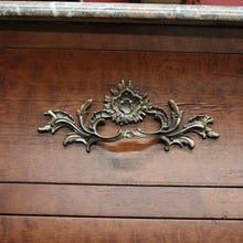 Load image into Gallery viewer, Antique French Walnut and Marble Chest of Drawers or Hall Way Cabinet, Gilt Brass Mounts and Handles. B12087
