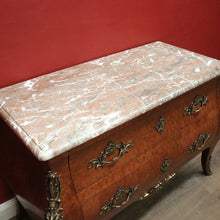 Load image into Gallery viewer, Antique French Walnut and Marble Chest of Drawers or Hall Way Cabinet, Gilt Brass Mounts and Handles. B12087
