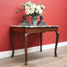 Load image into Gallery viewer, Antique French Walnut and Marble Top Centre Table, Console Table, Hall Table or Desk. B12084
