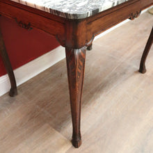 Load image into Gallery viewer, Antique French Walnut and Marble Top Centre Table, Console Table, Hall Table or Desk. B12084
