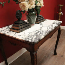 Load image into Gallery viewer, Antique French Walnut and Marble Top Centre Table, Console Table, Hall Table or Desk. B12084
