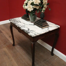 Load image into Gallery viewer, Antique French Walnut and Marble Top Centre Table, Console Table, Hall Table or Desk. B12084
