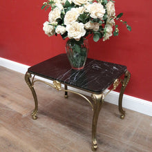 Load image into Gallery viewer, Antique French Brass and Black Marble Top Coffee Table, or Side or Lamp Table. B12117
