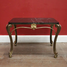 Load image into Gallery viewer, Antique French Brass and Black Marble Top Coffee Table, or Side or Lamp Table. B12117
