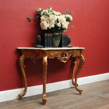 Load image into Gallery viewer, French Marble Top Gilt Hand-painted Hallway or Foyer Console Table. B12107
