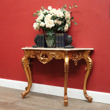 Load image into Gallery viewer, French Marble Top Gilt Hand-painted Hallway or Foyer Console Table. B12107
