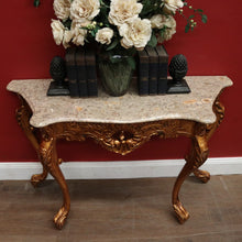 Load image into Gallery viewer, French Marble Top Gilt Hand-painted Hallway or Foyer Console Table. B12107
