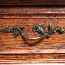 Load image into Gallery viewer, x SOLD Pair of Antique French Oak and Marble Top Bedside Cabinets or Lamp Tables. B12090
