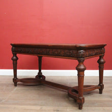 Load image into Gallery viewer, x SOLD Antique French Oak Stretcher base two Drawer Office Desk, Writing Desk, hall Table. B12108
