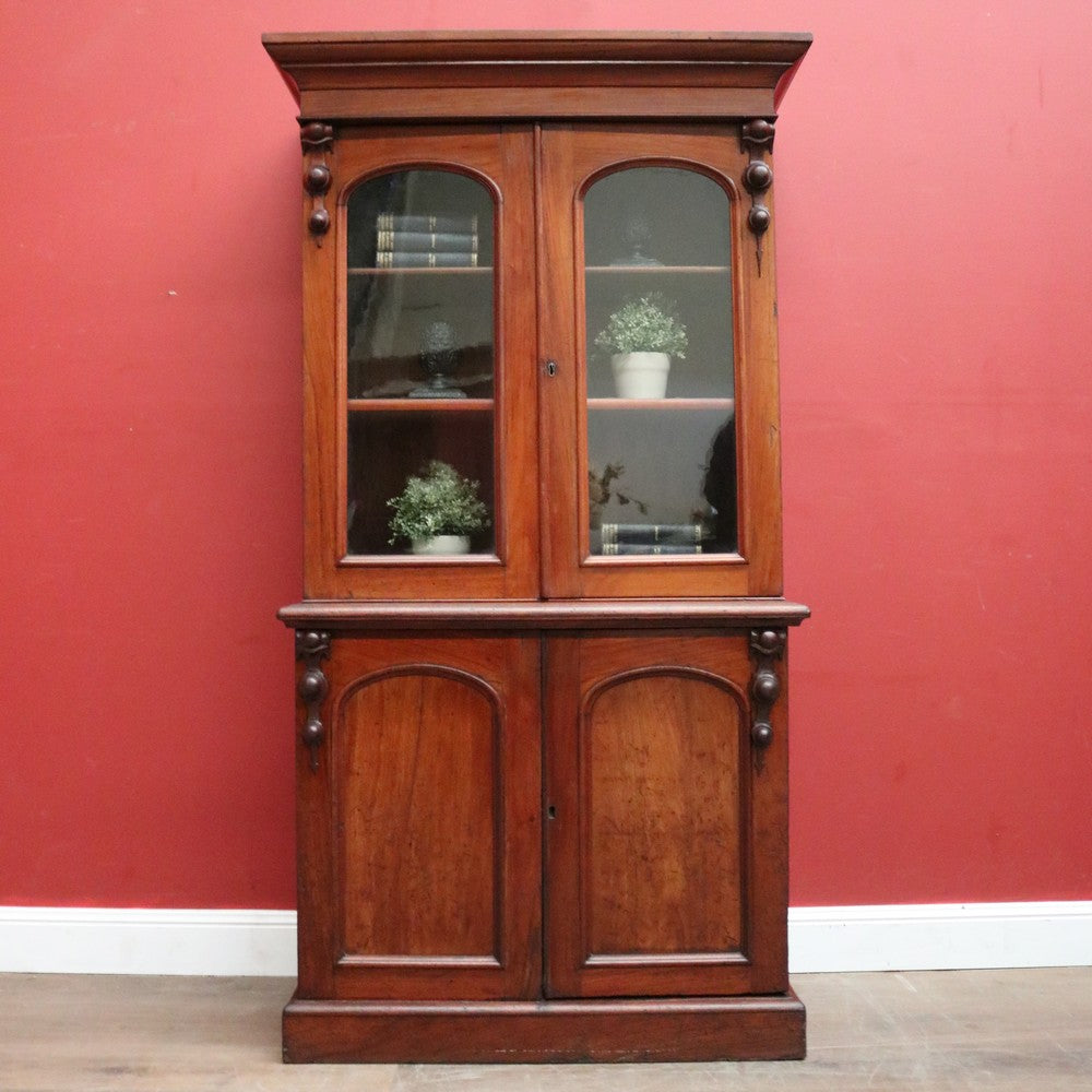 Antique Australian Cedar Two-Height Four Door Bookcase or Display China Cupboard. B12120