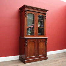 Load image into Gallery viewer, Antique Australian Cedar Two-Height Four Door Bookcase or Display China Cupboard. B12120
