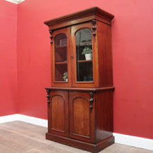 Load image into Gallery viewer, Antique Australian Cedar Two-Height Four Door Bookcase or Display China Cupboard. B12120
