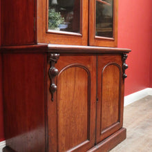 Load image into Gallery viewer, Antique Australian Cedar Two-Height Four Door Bookcase or Display China Cupboard. B12120
