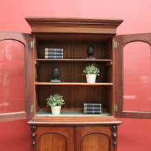 Load image into Gallery viewer, Antique Australian Cedar Two-Height Four Door Bookcase or Display China Cupboard. B12120
