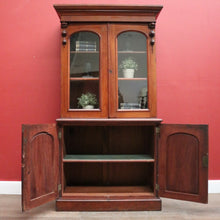 Load image into Gallery viewer, Antique Australian Cedar Two-Height Four Door Bookcase or Display China Cupboard. B12120
