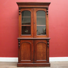 Load image into Gallery viewer, Antique Australian Cedar Two-Height Four Door Bookcase or Display China Cupboard. B12120
