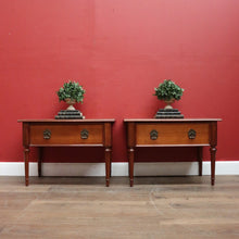 Load image into Gallery viewer, A Pair of Vintage Van Treight Lamp Tables or Bedside Tables with Drawers. B12121
