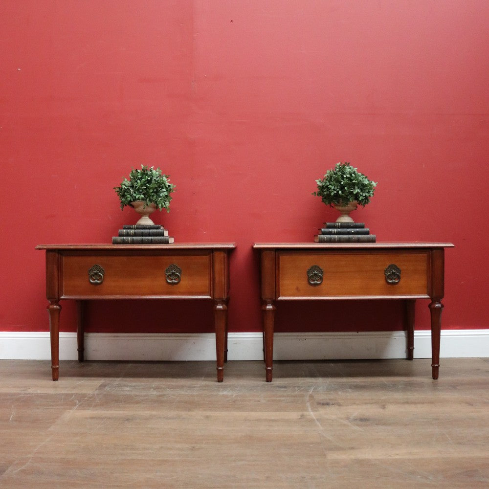 A Pair of Vintage Van Treight Lamp Tables or Bedside Tables with Drawers. B12121