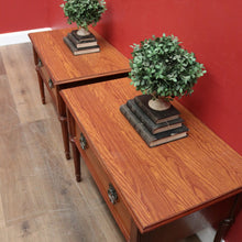 Load image into Gallery viewer, A Pair of Vintage Van Treight Lamp Tables or Bedside Tables with Drawers. B12121
