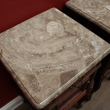 Load image into Gallery viewer, A Pair of Antique French Oak and Marble Bedside Cabinets or Bedside Tables. B12091
