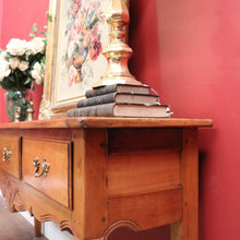 Load image into Gallery viewer, x SOLD French Elm Three-Drawer Hall Table or Console Table with Brass Handles. B12151
