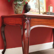 Load image into Gallery viewer, Antique French Mahogany Two Drawer Office Desk, Student Desk or Small Dining Table. B12118
