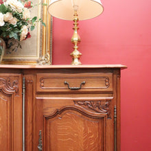 Load image into Gallery viewer, Antique French Oak Three-door, Two-drawer Sideboard Buffet. Three Keys, Parquetry Top. B12134
