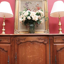 Load image into Gallery viewer, Antique French Oak Three-door, Two-drawer Sideboard Buffet. Three Keys, Parquetry Top. B12134
