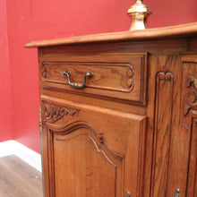 Load image into Gallery viewer, Antique French Oak Three-door, Two-drawer Sideboard Buffet. Three Keys, Parquetry Top. B12134
