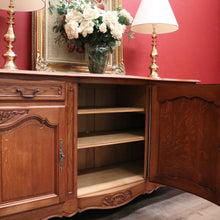 Load image into Gallery viewer, Antique French Oak Three-door, Two-drawer Sideboard Buffet. Three Keys, Parquetry Top. B12134
