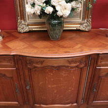 Load image into Gallery viewer, Antique French Oak Three-door, Two-drawer Sideboard Buffet. Three Keys, Parquetry Top. B12134
