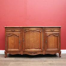 Load image into Gallery viewer, Antique French Oak Three-door, Two-drawer Sideboard Buffet. Three Keys, Parquetry Top. B12134
