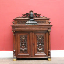 Load image into Gallery viewer, Antique French Display Cabinet with Carved Doors, back and Finial Details. B12154
