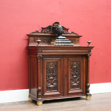 Load image into Gallery viewer, Antique French Display Cabinet with Carved Doors, back and Finial Details. B12154
