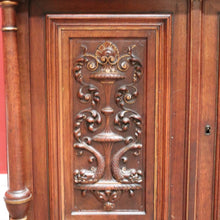 Load image into Gallery viewer, Antique French Display Cabinet with Carved Doors, back and Finial Details. B12154
